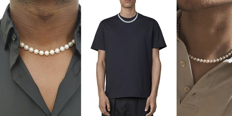 how to style pearl necklace for men
